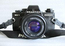 PRAKTICA BC 1 Electronic Noir Lens Pentacon Prakticar 1:1.8 50mm MC