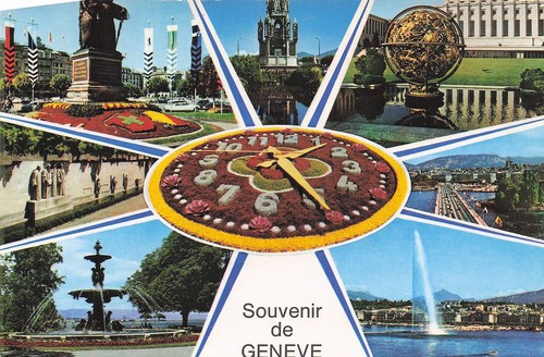 Suisse geneve horloge fleurie - suisse,