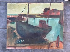 Ancien Tableau HST signé Jean Commere (1920 - 1986) Marine Concarneau ?