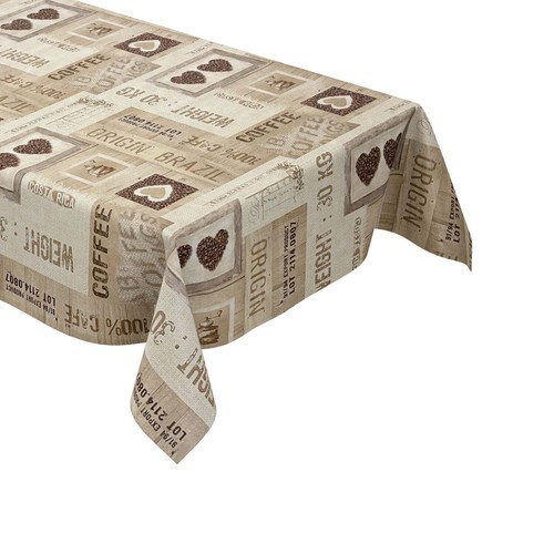 Nappe toile cirée beige - en,