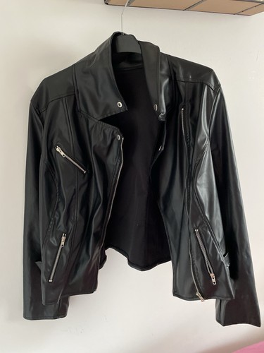 Blouson simili cuir noir - blouson,