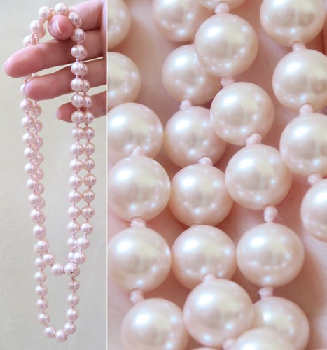 Vintage faux pink pearl - pink,