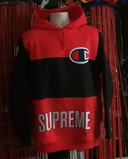 Sweat À Capuche Supreme X CHAMPION Taille L Rouge