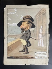 Affiche XIXème Caricature Politique Napoléon III LAVRATE / Second Empire France