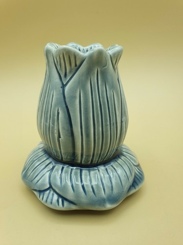 Beougeoir faience bleu vert l - ,