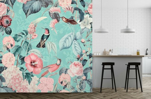 Papier peint colibri - papier,