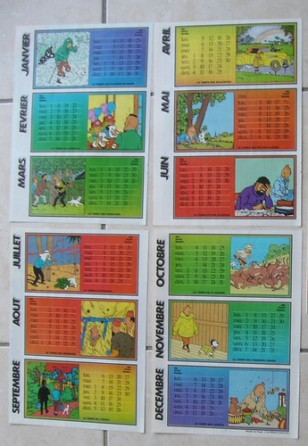 Tintin kuifje calendrier - tintin,