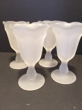 Frosted Glass Fluted Stemmed
