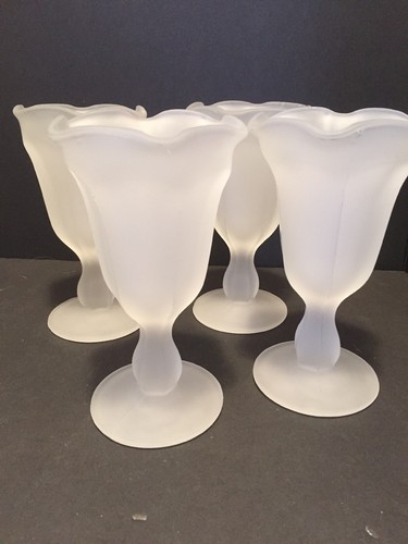 Frosted glass fluted stemmed - frosted,