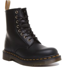 DR MARTENS 1460 Vegan 8 Eye Lacet Coeur Classique Femmes en Noir Taille UK 3 - 8