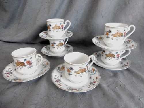 Cinq tasses cafe porcelaine - tasses,
