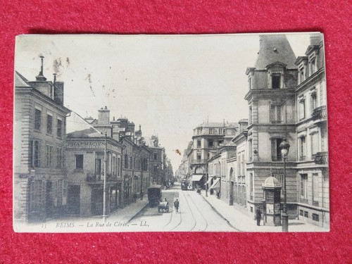 Cpa reims la rue de - reims,