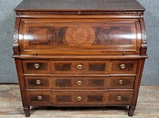 Importante commode bureau à cylindre époque Louis XVI en marqueterie vers 1760