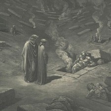Hérésiarques Hérétiques Enfer Inferno Dante Divine Comédie Gravure Gustave Doré