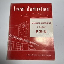 Livret d'entretien Faucheuse à Tracteur F 21-U Mc Cormick International IH