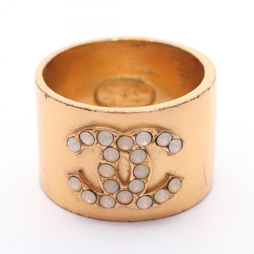 Bague logo chanel plaqué - cc,