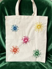 Tote bag avec broderie fleurs