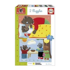 Puzzle - EDUCA - Petit Ours Brun : Ensemble de 2 puzzles de 20 pieces pour enfan