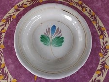 Plat Rond Creux Cul Noir ancien Jatte Décor Floral 3 Couleurs 34,5cm 1,800Kg