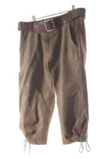 Ancienne Culotte En Cuir 3/4 Tracht Jäger Vintage Avec Ceinture Taille 50