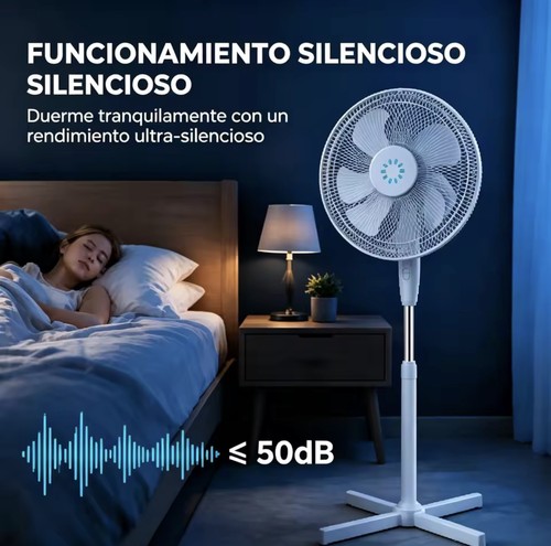 Ventilateur sur pied blanc