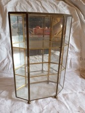 Ancienne Petite Vitrine Décoratif en Laiton Vintage