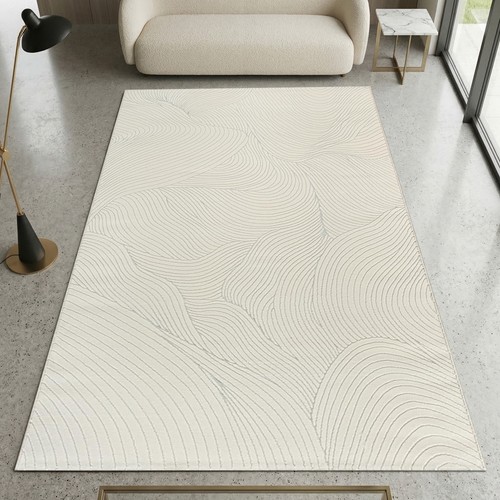 Tapis crème design structuré