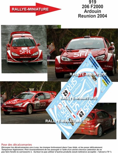 Decals ref 0919 peugeot - 1/43,