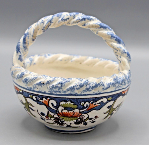 Beau panier faience decor - faience,