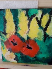 tABLEAU ORIGINAL HUILE STILL LIFE - FLEURS - FLORA -  oil paint. cot. DROUOT