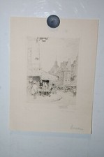gravure, place de marché