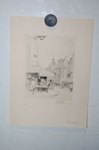 Gravure place marché - place,