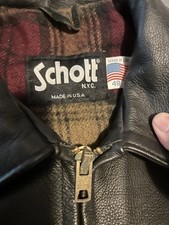 Blouson ￼ Cuire Noir Schott Vintage Taille 48