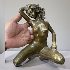 Brass Nude Woman Sculpture –