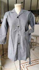 ANCIENNE BLOUSE DE TRAVAIL, D'ÉCOLIERS, ATELIER, MAITRE D'ECOLE,COTON GRIS Neuve
