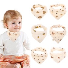 6 Pièces Bavoirs Bebe Triangle, Bavoirs Bébé avec 2 Bouton Réglable, Bavoirs ...