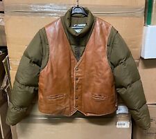 GENUINE VINTAGE US SCHOTT 126 GOOSE DOWN LEATHER JACKET OLIVE EX COND !! SIZE 48