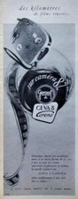 PUBLICITÉ DE PRESSE 1954 CAMERA 8 mm GEVAERT - GEVA 8 CARENA - ADVERTISING