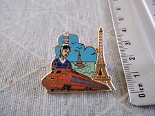 VINTAGE PINS - TGV - BALLARD - doré or fin - Bretagne Tour Eiffel