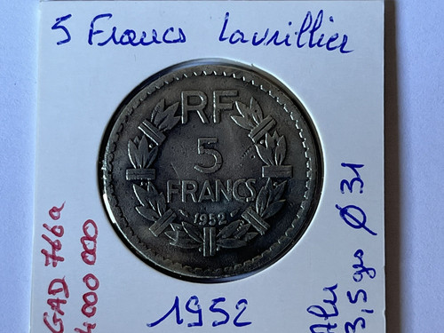 Francs lavrillier 1952 - 5,