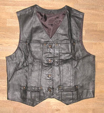 Veste En Cuir Pour Femme / Veste En Cuir Lisse Style Jean Noir Taille 42