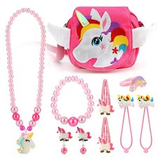 Bijoux Enfants Filles Licorne Sac à Main Collier Bracelet Boucles d'oreilles ...