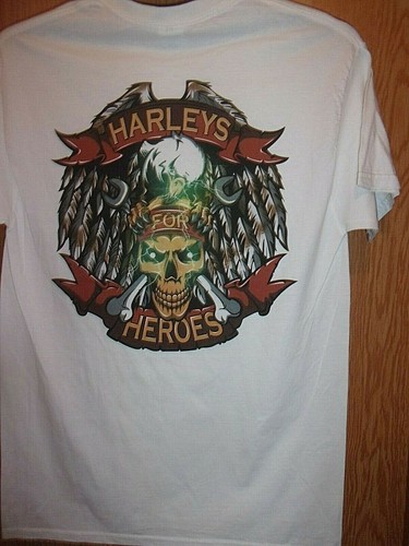 Harley for heroes white t - harley's,
