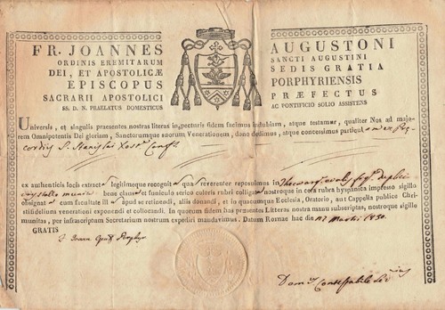 Religiosa papier 1830 bulle - religiosa,