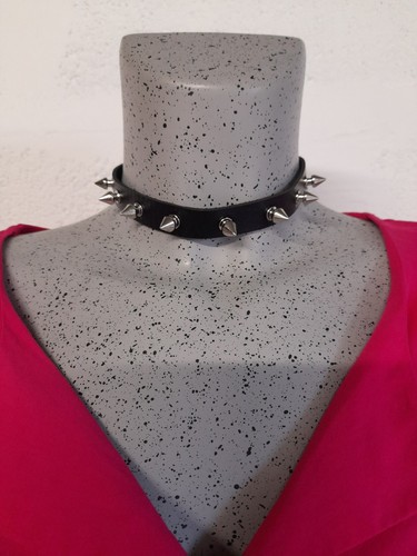Collier noir clous choker - noir,