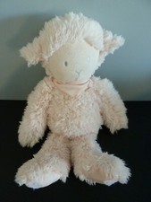 *. DOUDOU PELUCHE LA GALLERIA MOUTON ROSE ORANGE ECRU GRIS bandana scratch TTBE