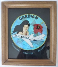 GARDIAN Marine Nouvelle Calédonie - Verre peint + Fond en papillons- Aéronavale