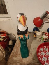 toucan en bois et sculpté et peint a la main décoration exotique et artisanal