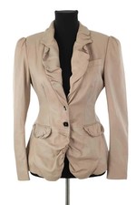 Blazer en cuir beige Burberry