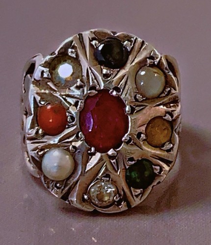 Ancienne bague argent saphir